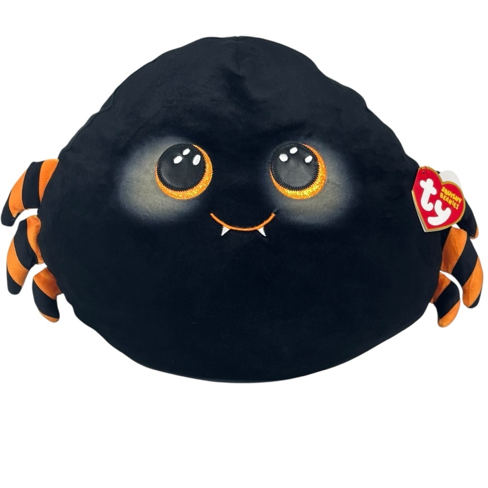 NWT Cobb TY Squishy Beanies 2022 Cobb the Black & Orange Spider with All Tags